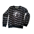 Fleece Lined Crew Neck Sweatshirt Black and Gray